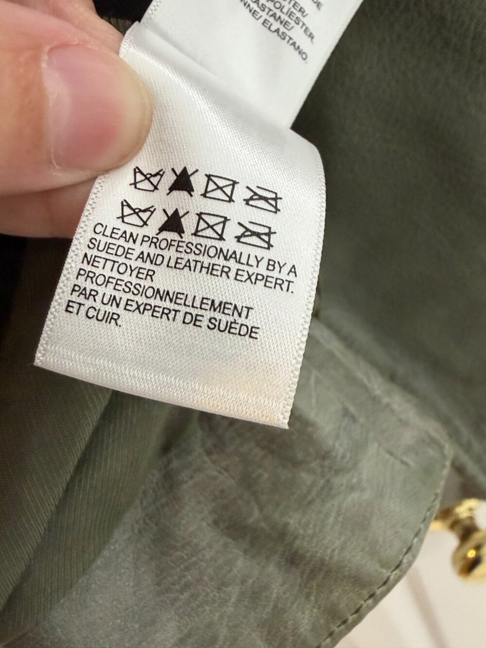 Lucky Brand Classic Leather Moto Jacket - Oil Green - Large - Picture 12 of 12